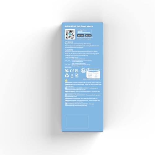 BIGGERFIVE Smart Watch for Kids, 1.8" Fitness Tracker Watch Pedometer, Heart Rate, IP68 Waterproof, Sleep Monitor, Calorie Step Counter, Puzzle Game with/Without APP for Girls Boys Teens 5-16, Nylon