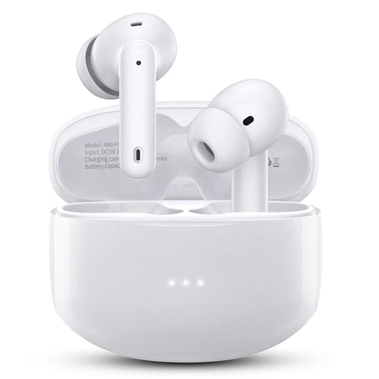 XIAOWTEK A40 Pro Wireless Earbuds, 50Hrs Playtime Bluetooth Earbuds Built in Noise Cancellation Mic with Charging Case, Bluetooth Headphones with Stereo Sound, IPX7 Waterproof Ear Buds for Phone