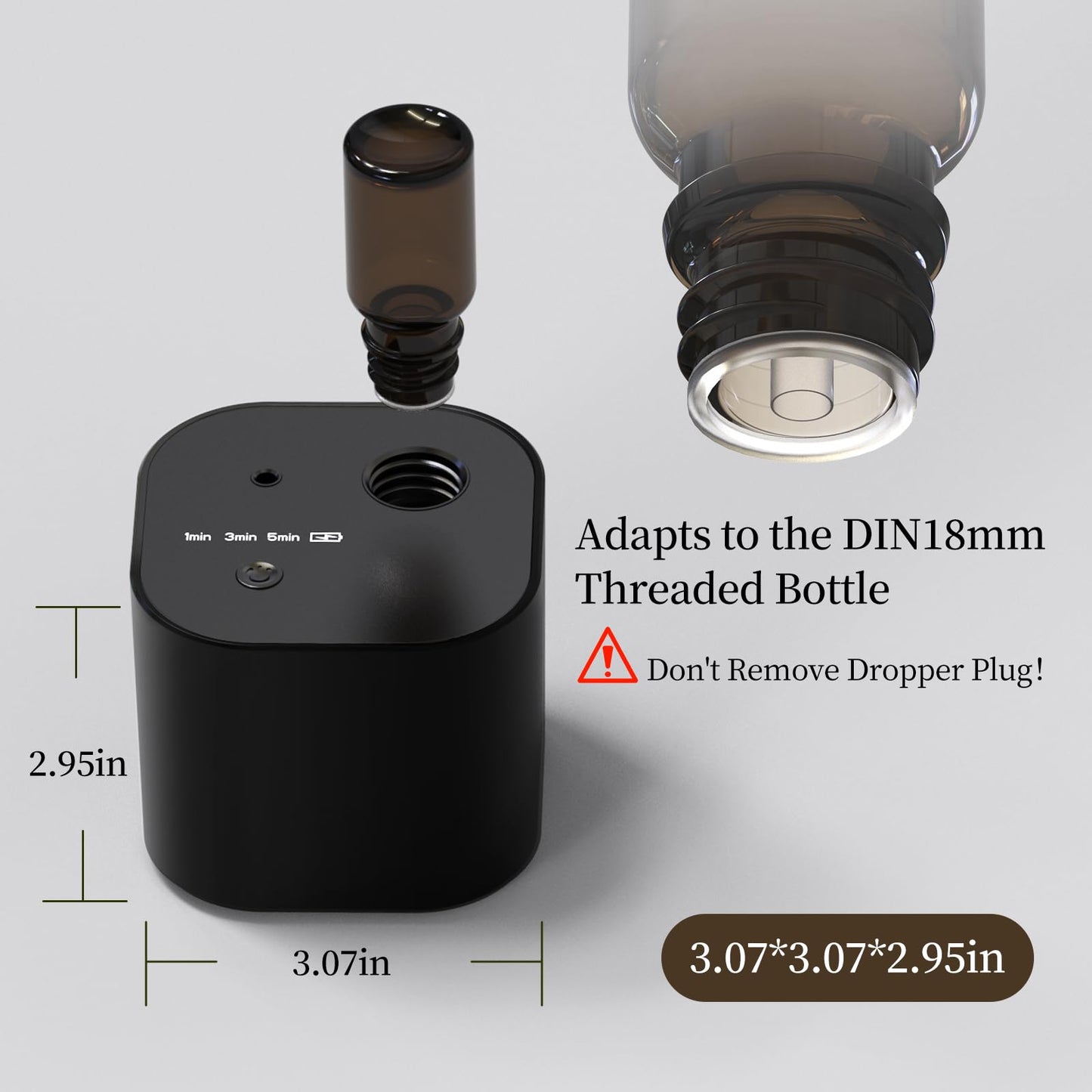 Scent Diffuser Waterless Essential Oil Diffusers with 3 Mist Modes,Cycle Start,Cordless Aroma Air Machine for 200 sq.ft Home/Office/Bedroom,Ultra Quiet,Includes 10ml Oil,Black