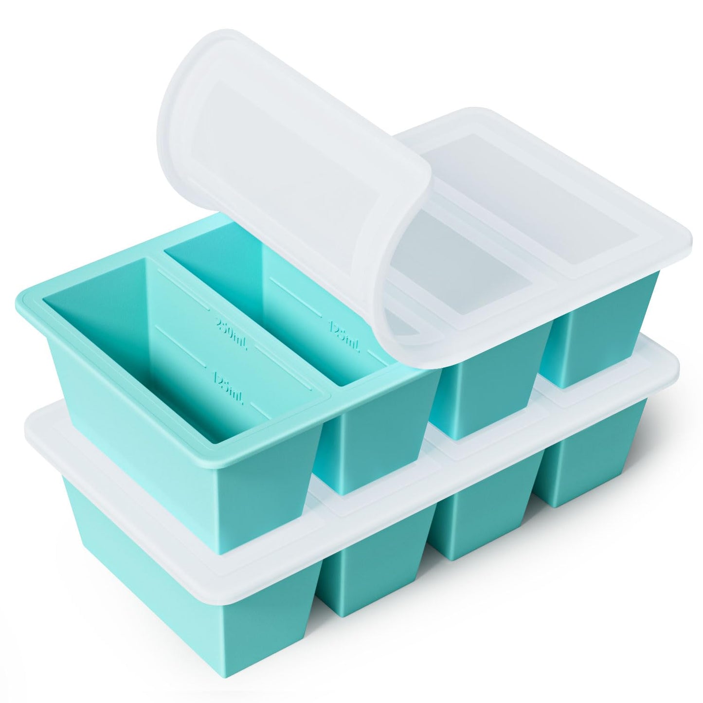 Silicone Freezer Tray for Sauce Cube: GGOW Silicone Freezing Tray for Broth Soup Storage - Freeze 250mL 125mL Souped Portion