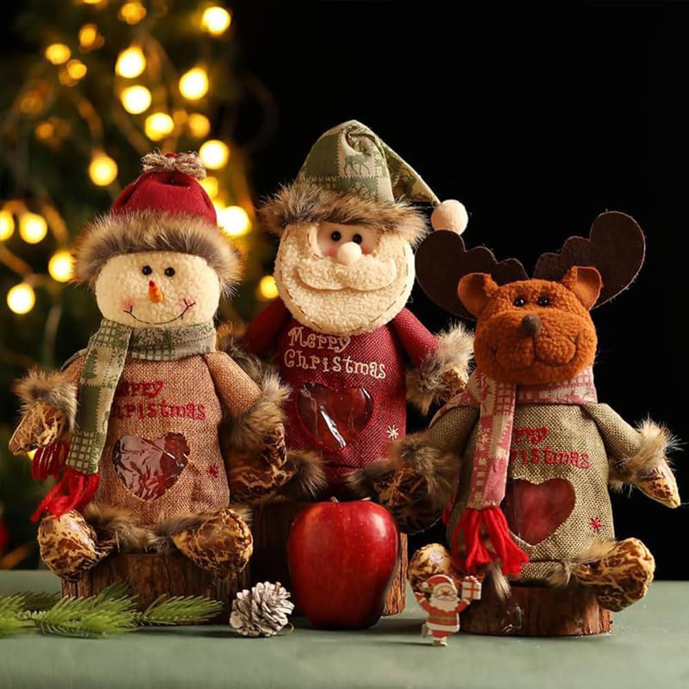 EZGHAR 2025 New Christmas Doll Gift Bags Zipper Design, Christmas Gift Doll Bags, Fabric Gift Bags, Small Fabric gift bags, for Party and Festival (6pcs)