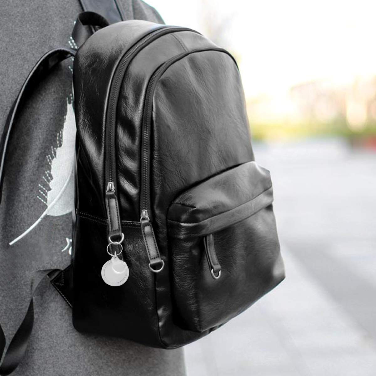 SUPVOX Acrylic Keychain - 100pcs Circular Blank Transparent Photo Frame Keyring