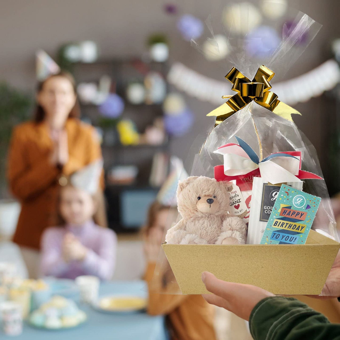 Baskets For Gifts Empty, 6 PCS Sturdy Diy Bulk Gift Basket Kraft Market Tray Cardboard Basket With Handles, Gift Baskets Kit Supplies Wrap To Fill For Birthday Christmas Valentines Thanksgiving