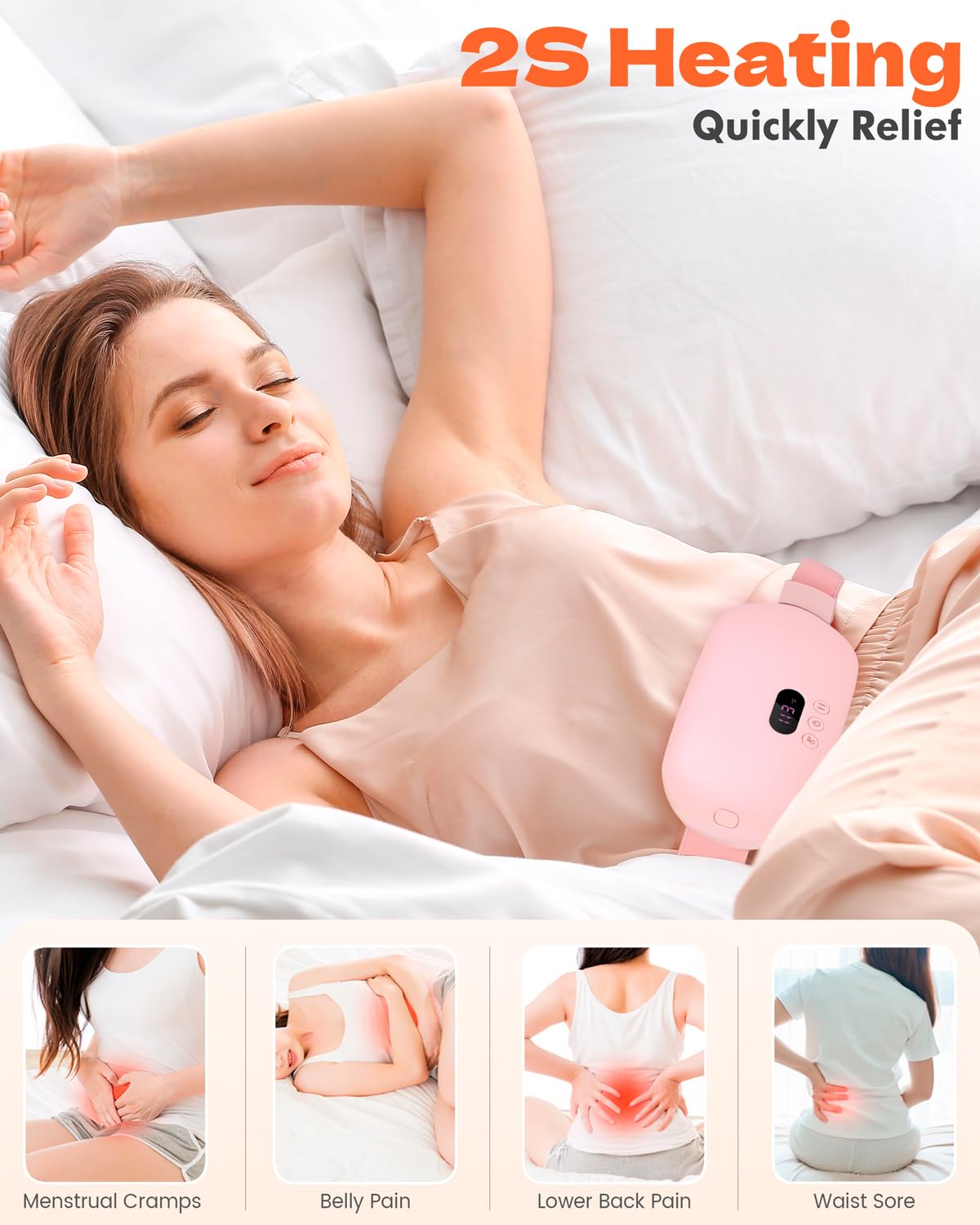 Stocking Stuffers for Women Portable Heating Pad for Period Cramps Cordless Electric Menstrual Heating Pad for Cramp Relief Travel Idea Christmas Gifts for Women Her Mom Teens Girls Mother