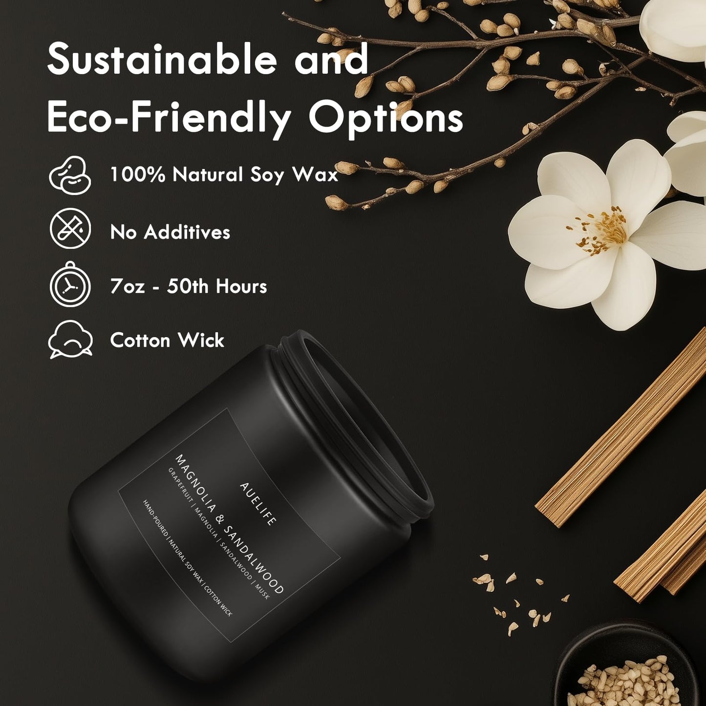 Scented Candles Set | Masculine Candle, Gifts for Men - Soy Candles for Home Scented - 4 Pack Aromatherapy Candle Gift - Scent of Vintage Oak/Cedar Oakmoss/Magnolia & Sandalwood/Pine & Clove