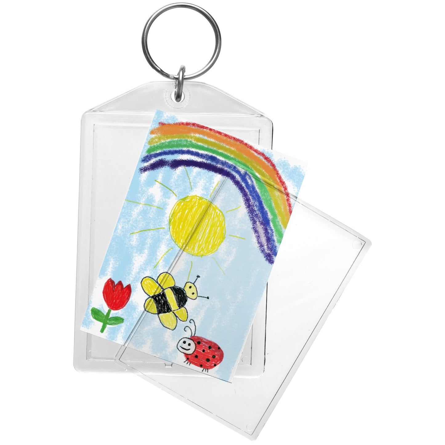 Snapins Clear Acrylic 2" x 2.875" Photo Keychains - Pack of 25