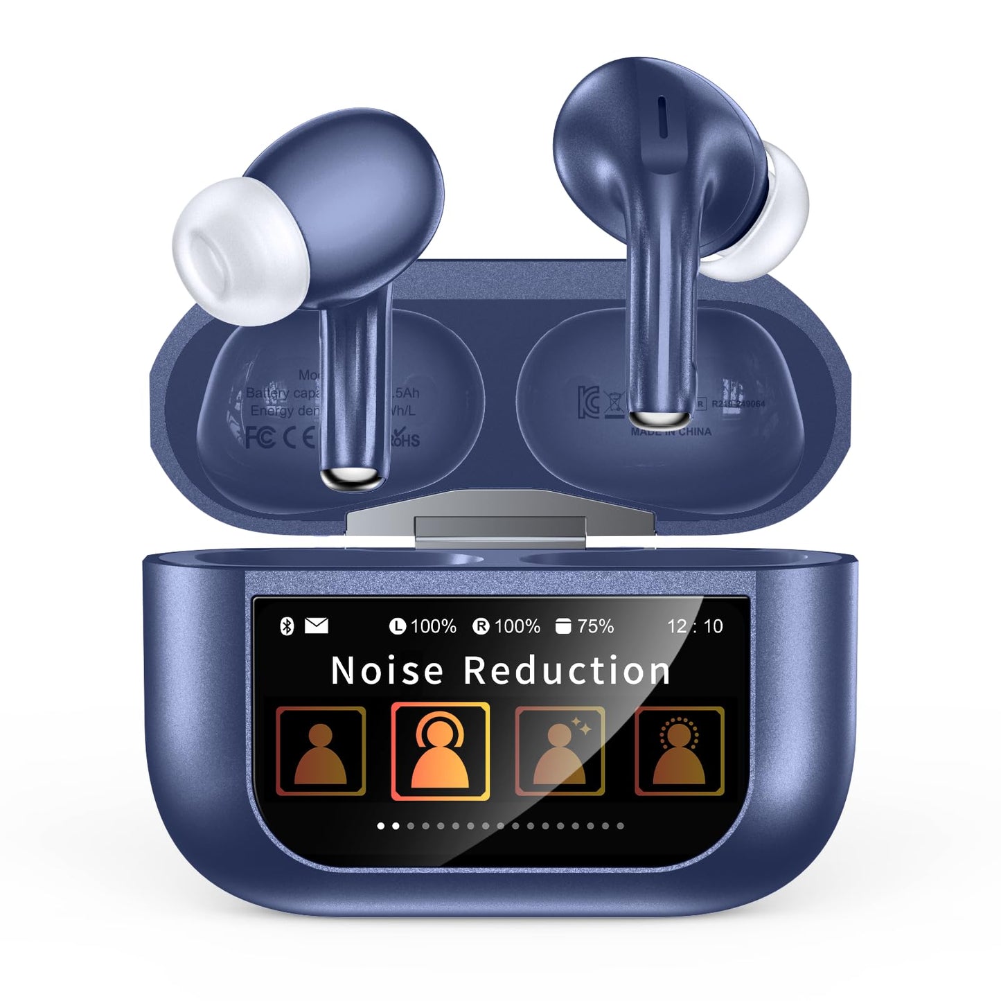 Szwod Wireless Earbuds, Bluetooth 5.4 Ear Buds with Multifunctional Touch Screen, ANC/ENC Noise Cancelling Headphones, 48Hrs Playtime in-Ear Fit Earphones for Android/iOS