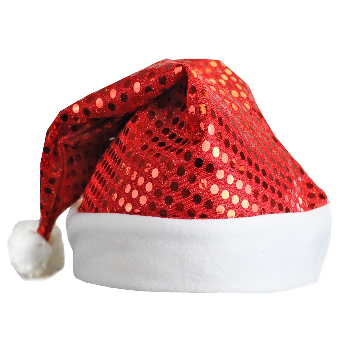 Funny Party Hats Santa Hat - Red Sequin Santa Hat - Coil Christmas Tree Hat - Christmas Hats - 2 Pack Holiday Hats