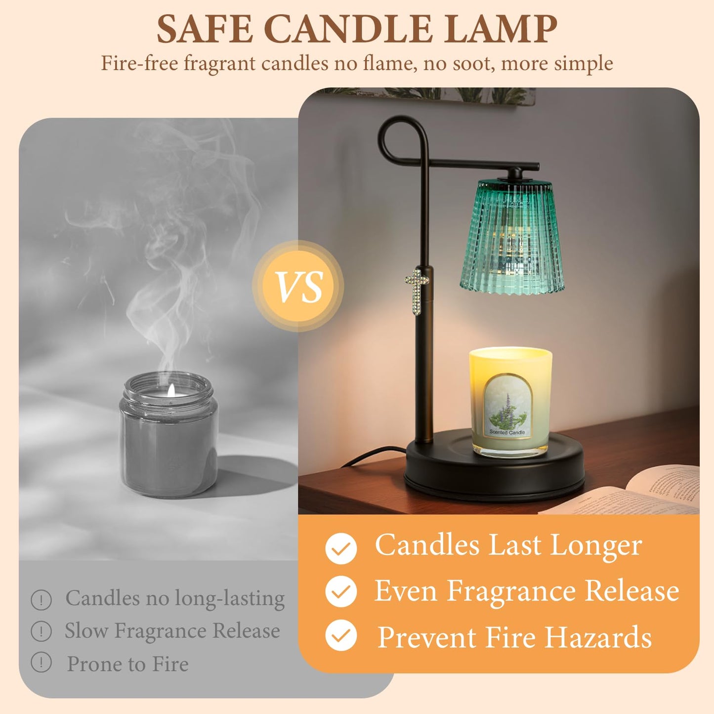SHARE&CARE Candle Warmer Lamp - Metal Wax Melter with Timer & 4 Dimming Modes, Gift-Ready for Women, Christmas, Birthday (Gold)