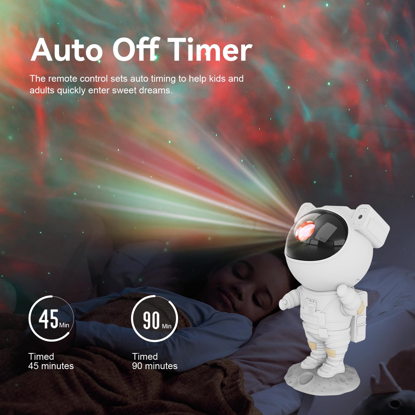 Star Projector Galaxy Night Light - Astronaut Space Projector, Starry Nebula Ceiling LED Lamp with Timer and Remote, Kids Room Decor Aesthetic, for Christmas & Birthdays