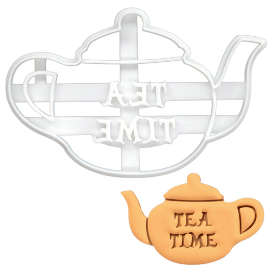 BAKERLOGY TEA TIME Teapot Cookie Cutter - Detailed Biscuit Cutter Design for Baking and Crafts, ideal on fondant, dough, clay
