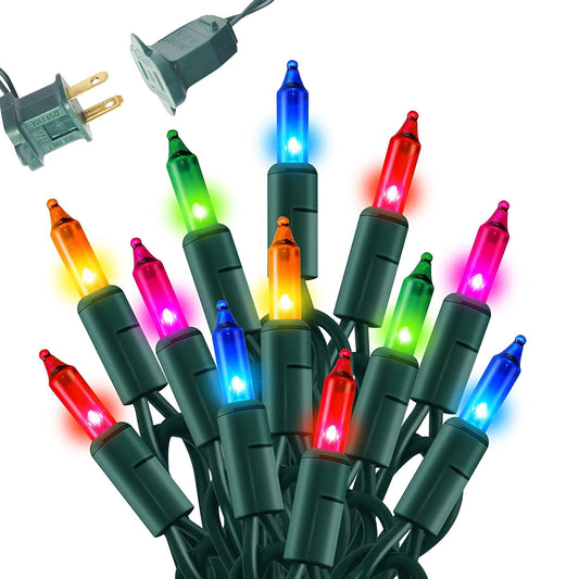 Dazzle Bright Christmas Mini String Lights, 60FT 300 Incandescent Green Wire Fairy Lights UL Certified Christmas Decorations for Indoor Outdoor Yard Party Xmas Tree Decor, Multi-Colored