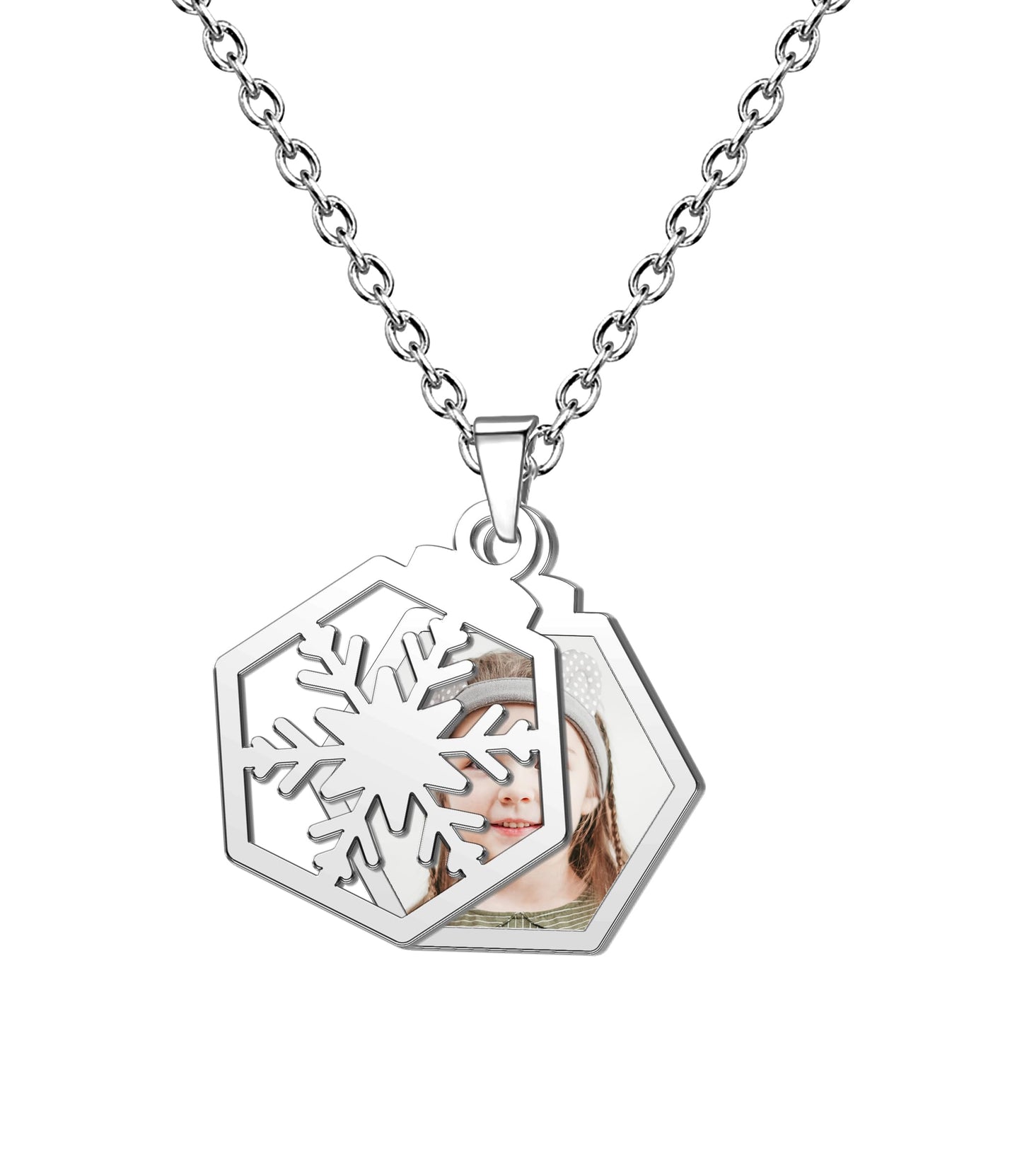 CharmSStory Christmas Tree Snowflake Gingerbread Reindeer Personalized Photo Necklaces Name Necklace Custom Engraved Memory Keepsake Picture Necklace Pendant Customized Gifts for Women Men