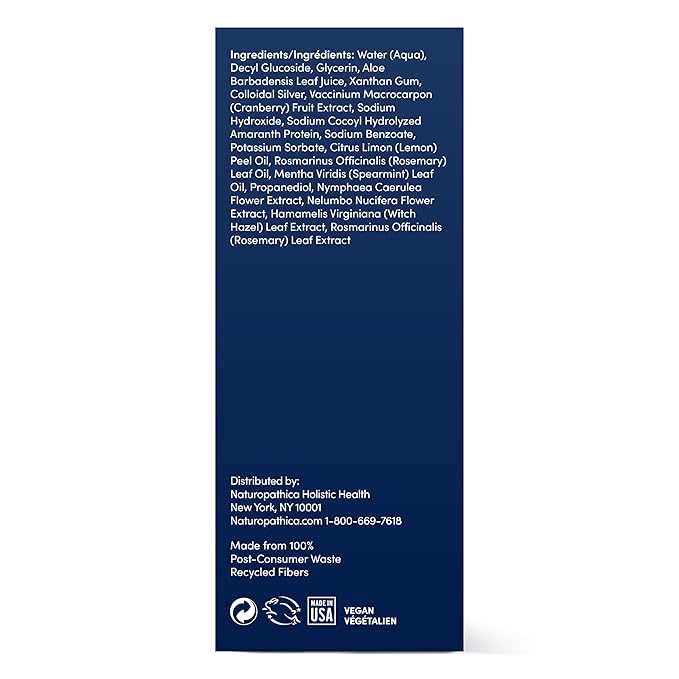 Naturopathica Colloidal Silver and Salicylic Acid Acne Clearing Cleanser, Reduce Blemishes and Acne Scars, Clarifying Face Wash for Men and Women, 5 fl oz