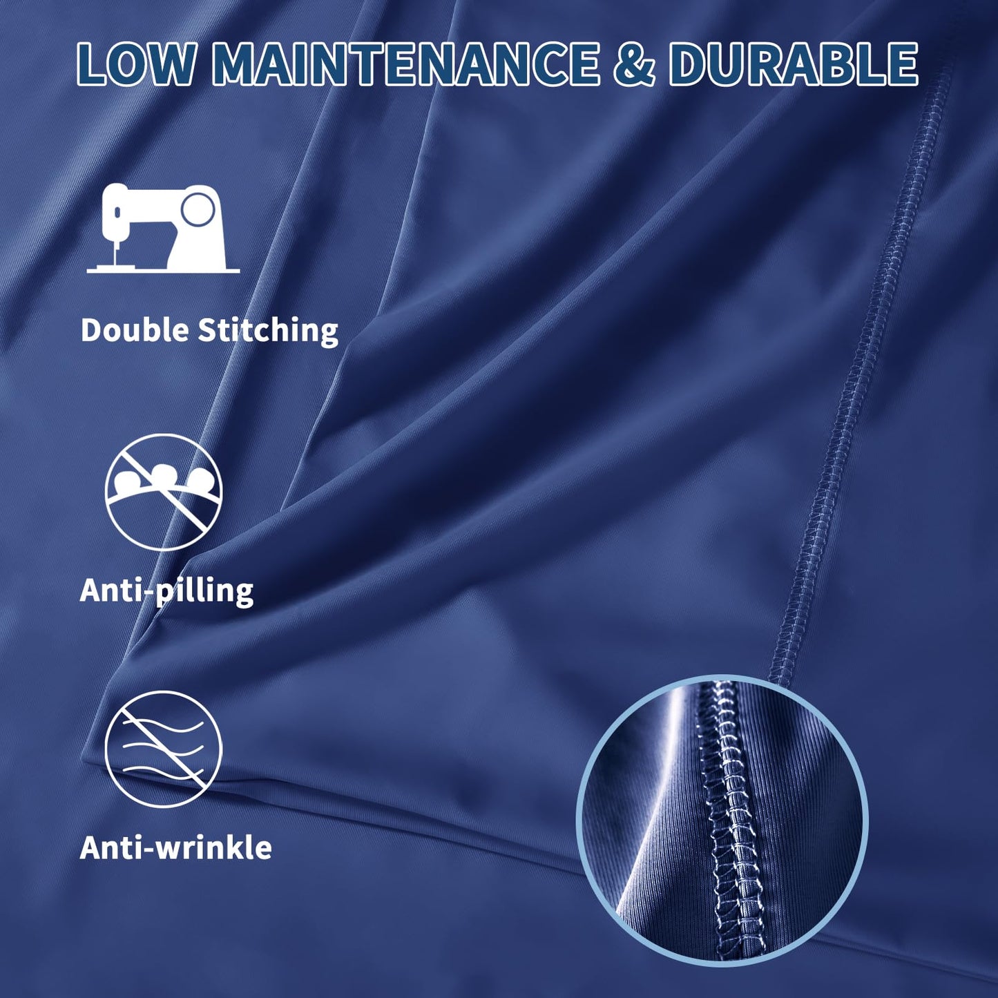 Cooling Pillow Cases for Hot Sleepers and Night Sweats, Ice Cool Pillowcases Standard Size Set of 2 for Hair Skin Silky Luxury Cover with Envelope Closure, Dorm Essentials for Deco,Royal Blue, 20"x26"