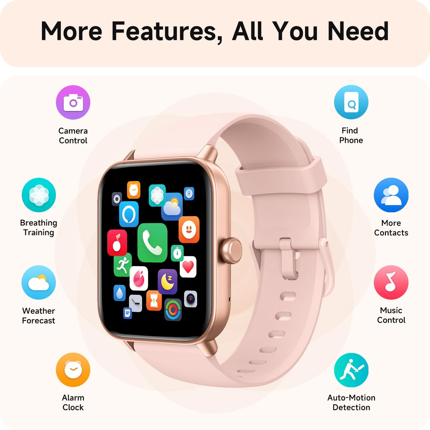 Smart Watches for Women, 1.8" HD Smart Watch (Answer/Make Call) for iPhone/Android, Alexa Bulit-in, Fitness Watch with Sleep/Health Monitor, Watches for Women with 110 Sport Mode, IP68 Waterproof 