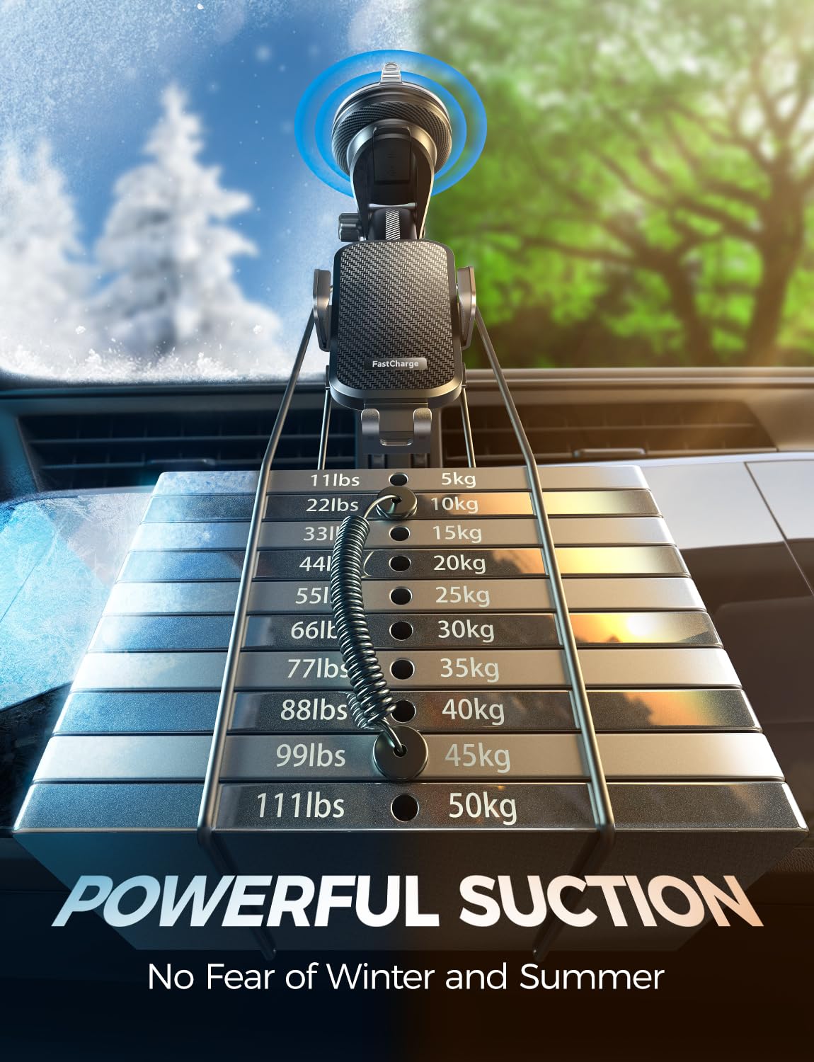 CHGeek Wireless Car Charger with Phone Holder Mount, 15W Fast Charging Auto Clamping Phone Holders for You Car Windshield Dashboard Air Vent Accessories for iPhone, Samsung Galaxy, Google, etc