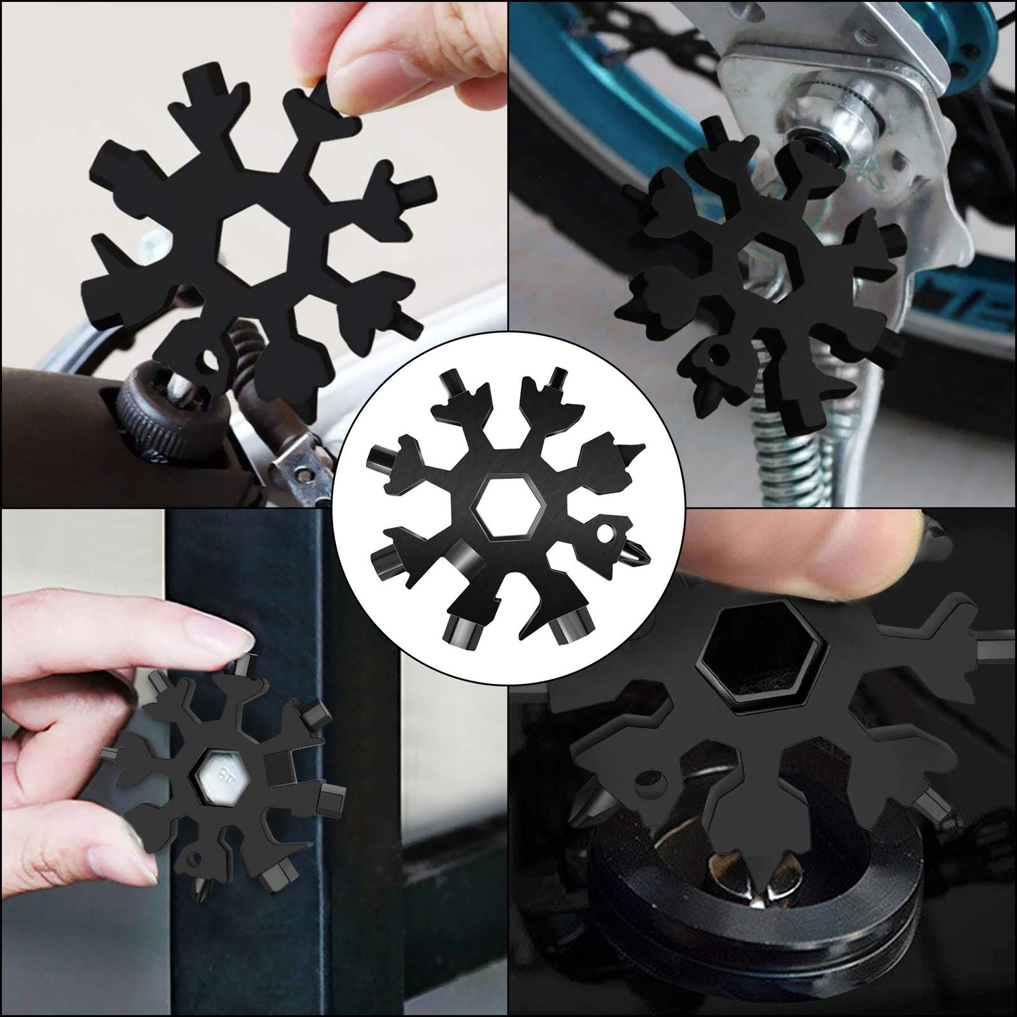 Stocking Stuffers for Adults Men Dad Gifts, Multi Tool 2 Pack 18 in 1 Snowflake Hand Tools Christmas Gifts for Men Dad Husband Outdoors Camping Portable Bottle Opener Flat Screwdriver Kit Wrench