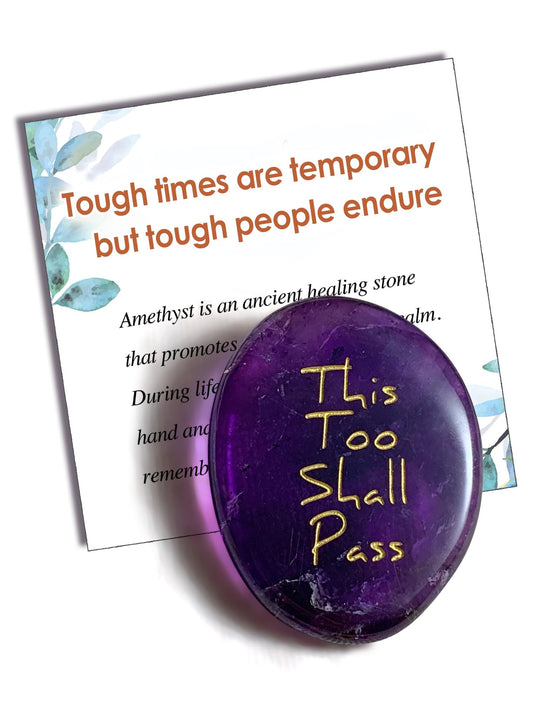 SOLICIEL This Too Shall Pass Amethyst Healing Crystal, You Got This Inspirational Gifts Speical Thinking of You Keepsake Gifts for Women Men