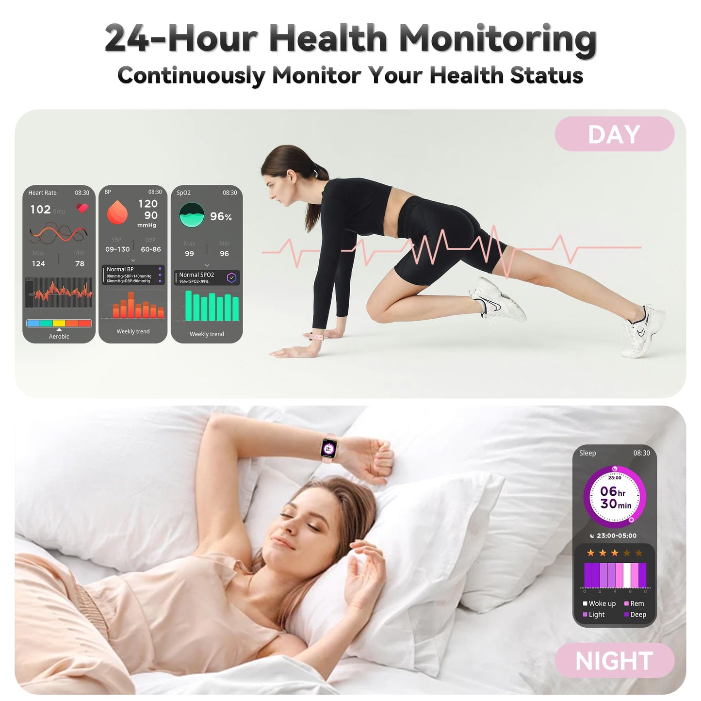 Smart Watch for Men Women, 1.83" Fitness Watch (Answer/Make Call), Smartwatch with Heart Rate/Blood Pressure, Sleep Tracker, Pedometer, 120+ Sport Modes,IP68 Waterproof Fitness Tracker for Android IOS