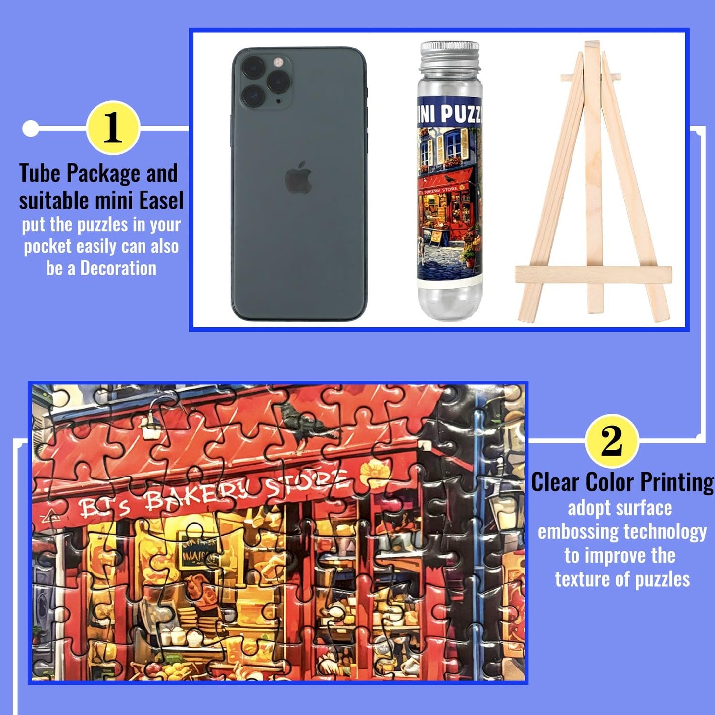 BJscoe 3 Packs Mini Jigsaw Puzzles, 150 Pieces Each, Vintage Streetscape Oil Painting, Retro Style, Cardboard Material, 6 x 4 Inches, 3 Count, For Adults