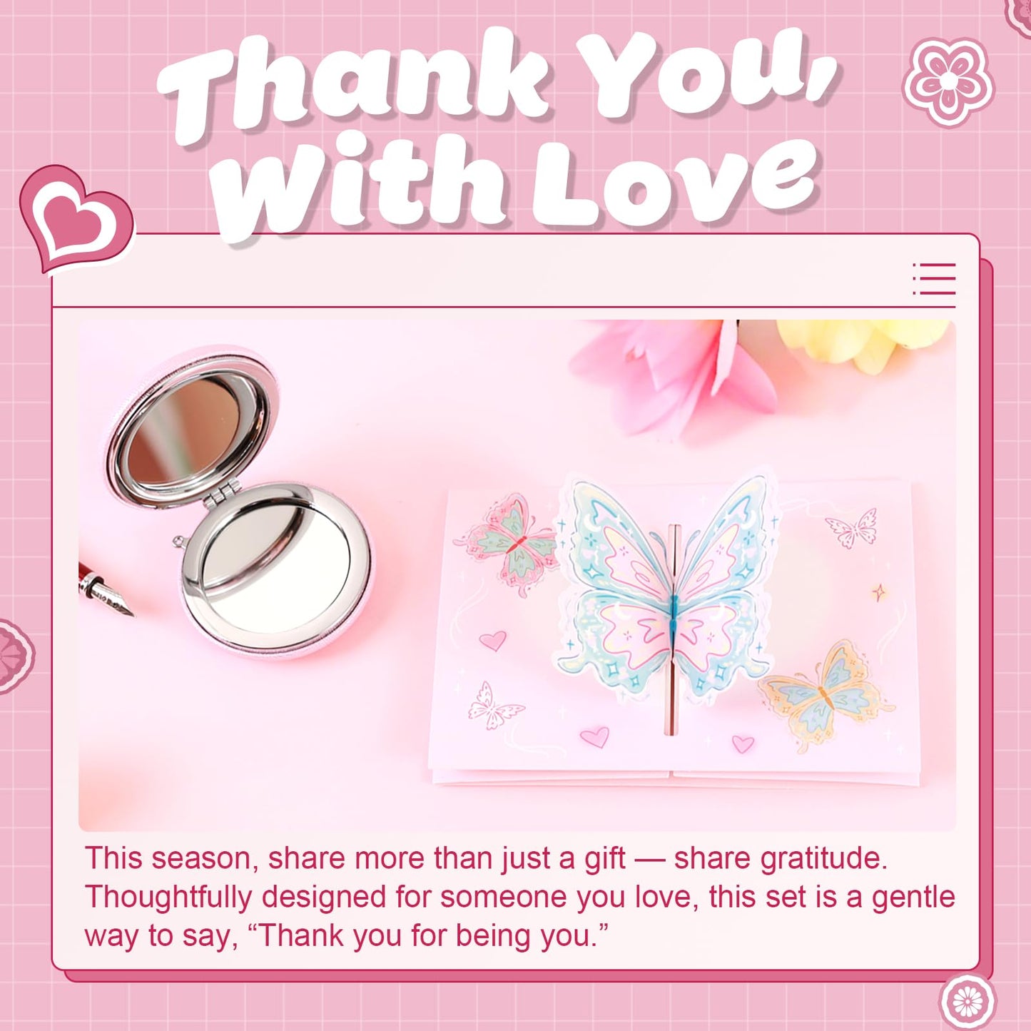 Birthday Gifts for Women - Cherry Blossom Spa Gift Box with Tumbler, Self Care Package for Mom Wife Sister Friend Grandma, Thank You Relaxation Basket for Mother’s Day Valentine’s Day Christmas (Pink)