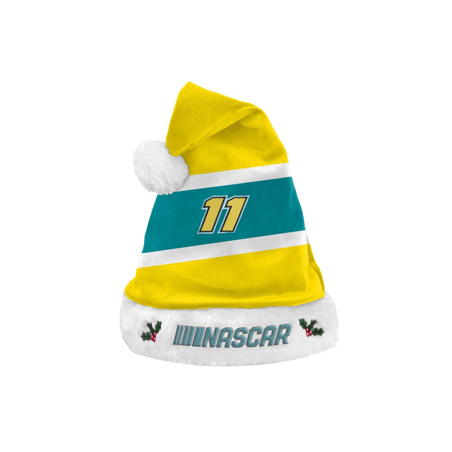FOCO NASCAR Denny Hamlin Embroidered Colorblock Santa Hat