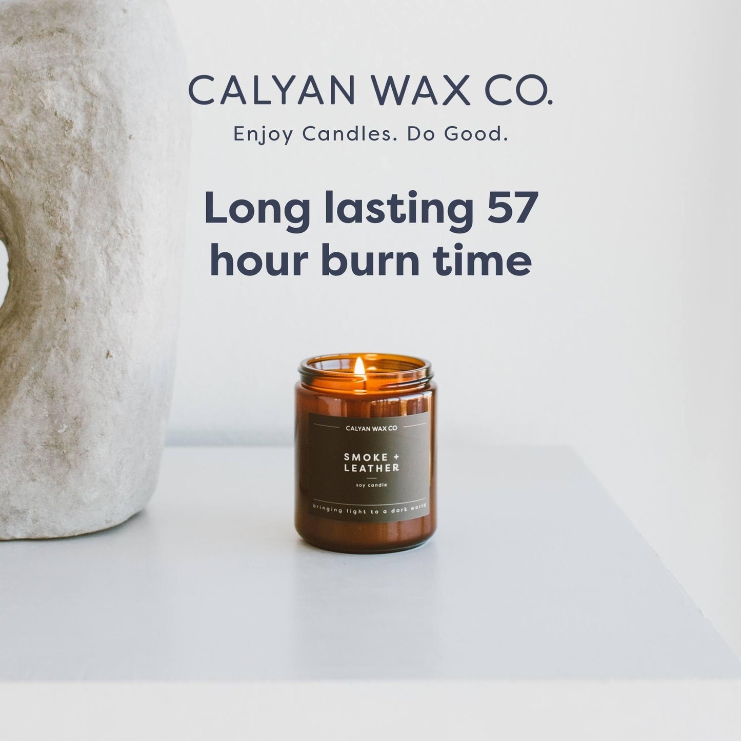 Calyan Wax Co. Soy Wax Candle, Passionfruit + Ginger Scented Candle, 57 Hour Burn Time, Aromatherapy Soy Candles, Non Toxic & Vegan Soy Wax, Amber Glass Jar Scented Candles, 7.2oz
