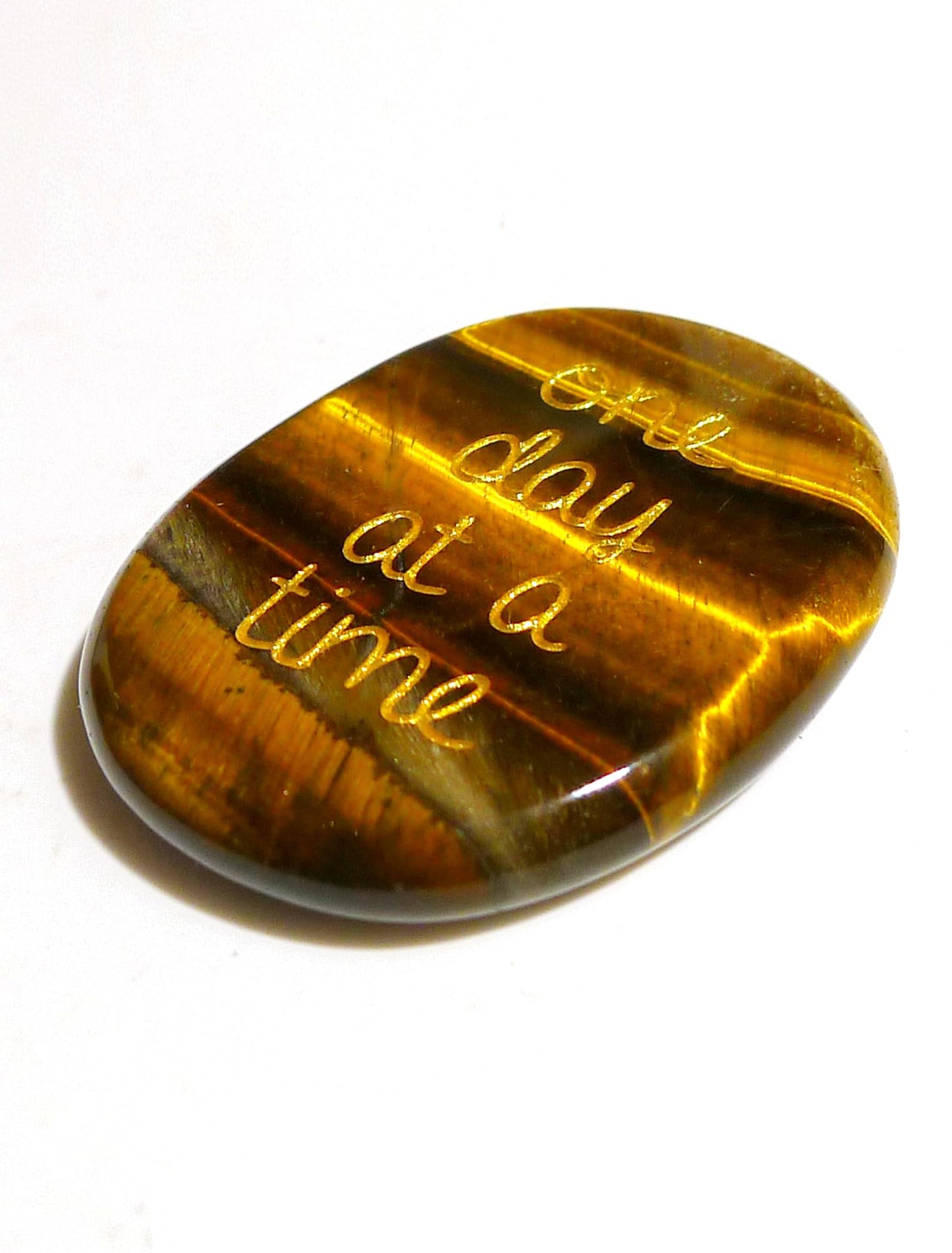 SOLICIEL Tiger Eye Affirmation Crystal, Sobriety AA Gifts Emotional Support Gifts Encouragement Anxiety Stress Relief Item for Men