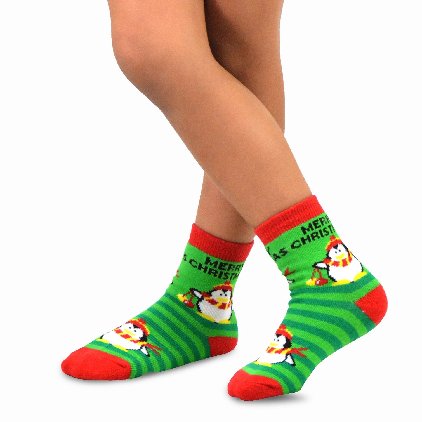 TeeHee Christmas 12-Pair Cotton Socks, Great Value Gift Box for Kids (3-5 Years, Snowman)