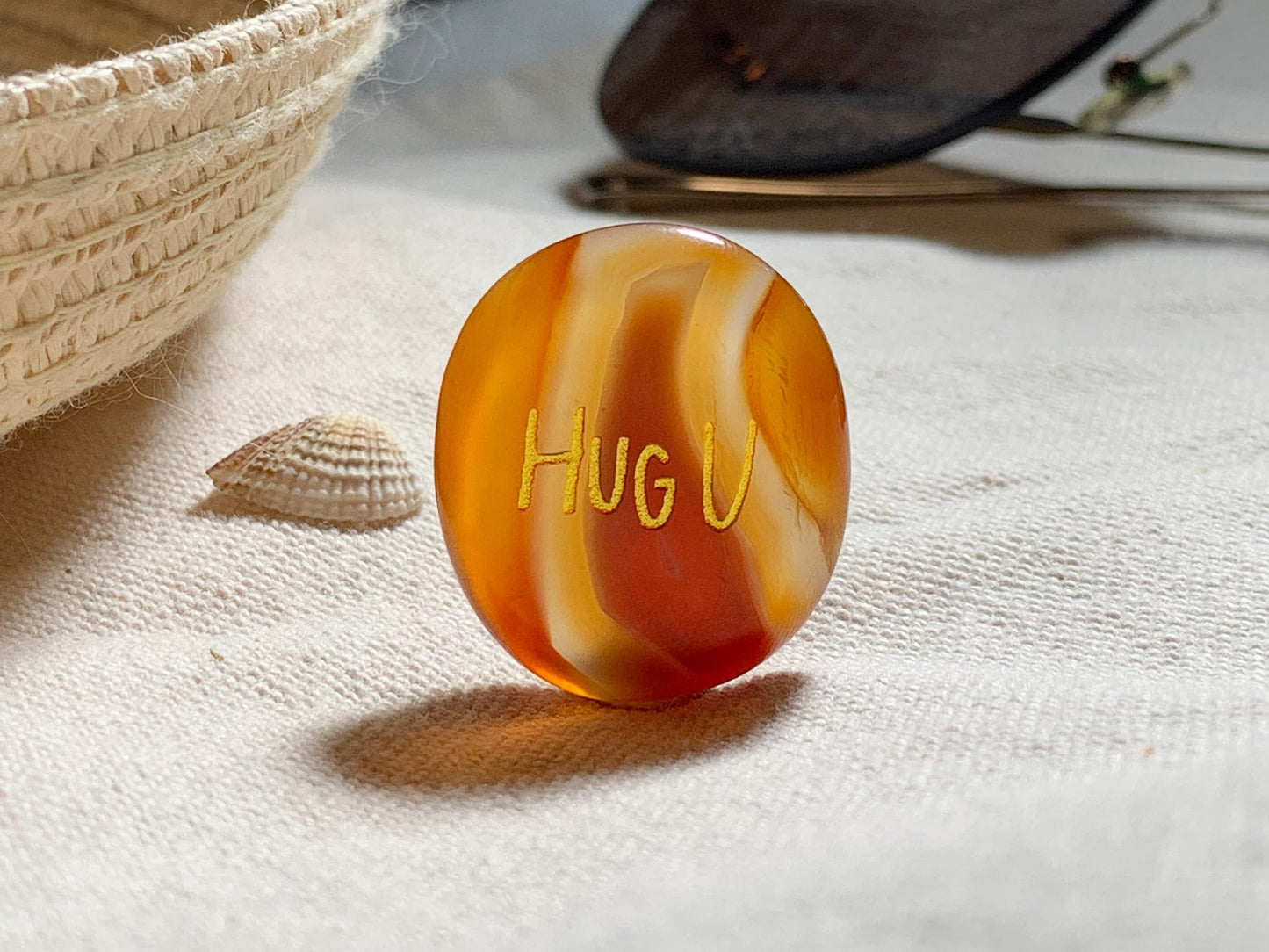 SOLICIEL Agate Crystal Pocket Hug, Get Well for Best Friends, Long Distance, Thinking of You for Women & Men, Easter Basket Fillers