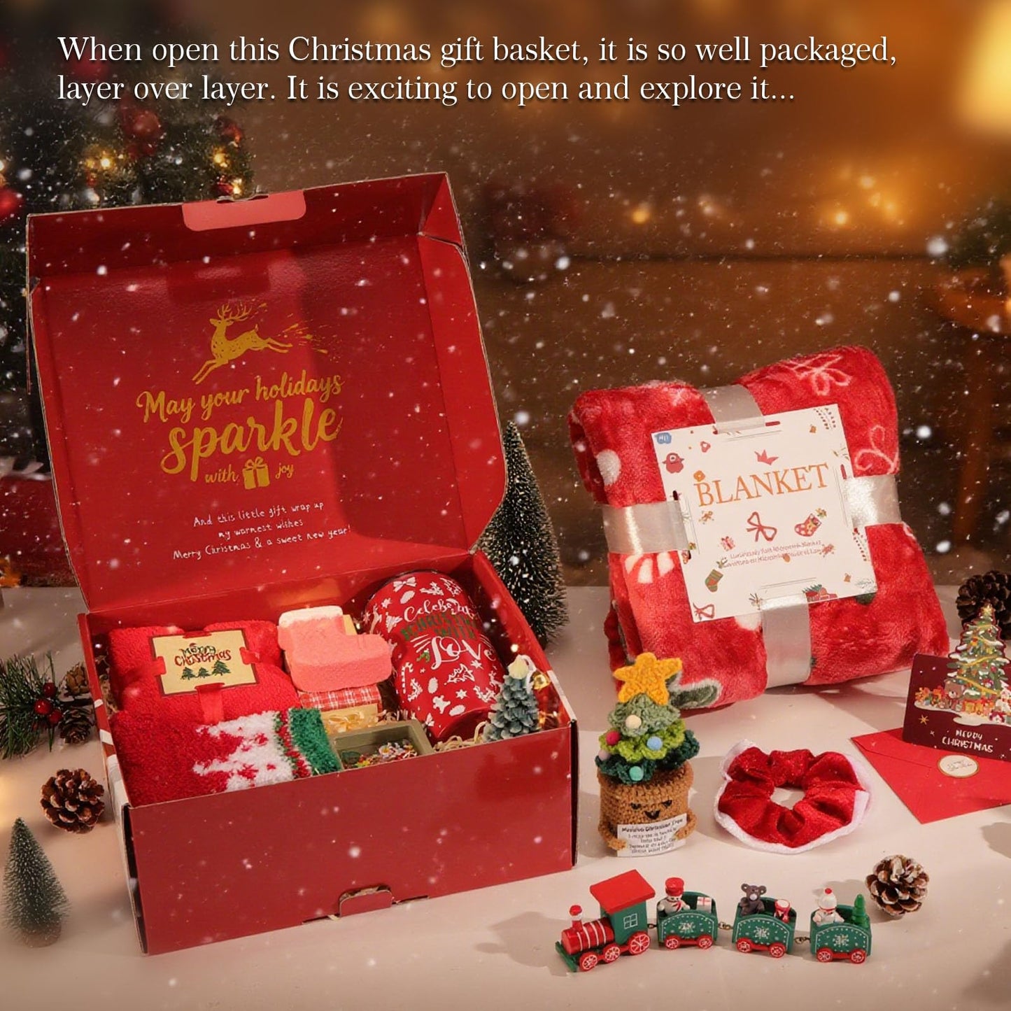 Christmas Gifts for Women 2025 – Christmas Gift Basket for Women Mom Wife Grandma Daughter Sister Girlfriend Best Friend Coworkers Female Teacher Nurse Her, Christmas Gift Set Unique Holiday Gift Box