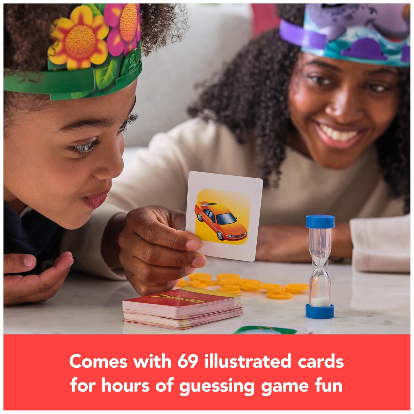 Spin Master Games, Hedbanz 2023 Edition with New Cards, Picture Guessing Board Game, for Family & Kids, 2-6 Players, for Ages 6 & Up