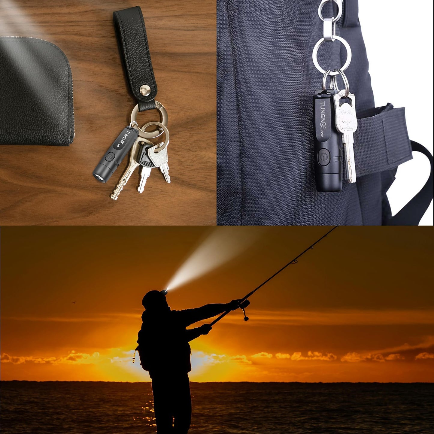 TUNENGE Rechargeable Keychain Flashlights, 650 High Lumens EDC Pocket Flashlights, Mini Flashlight Be Used for Camping Outdoors Emergency(Black)