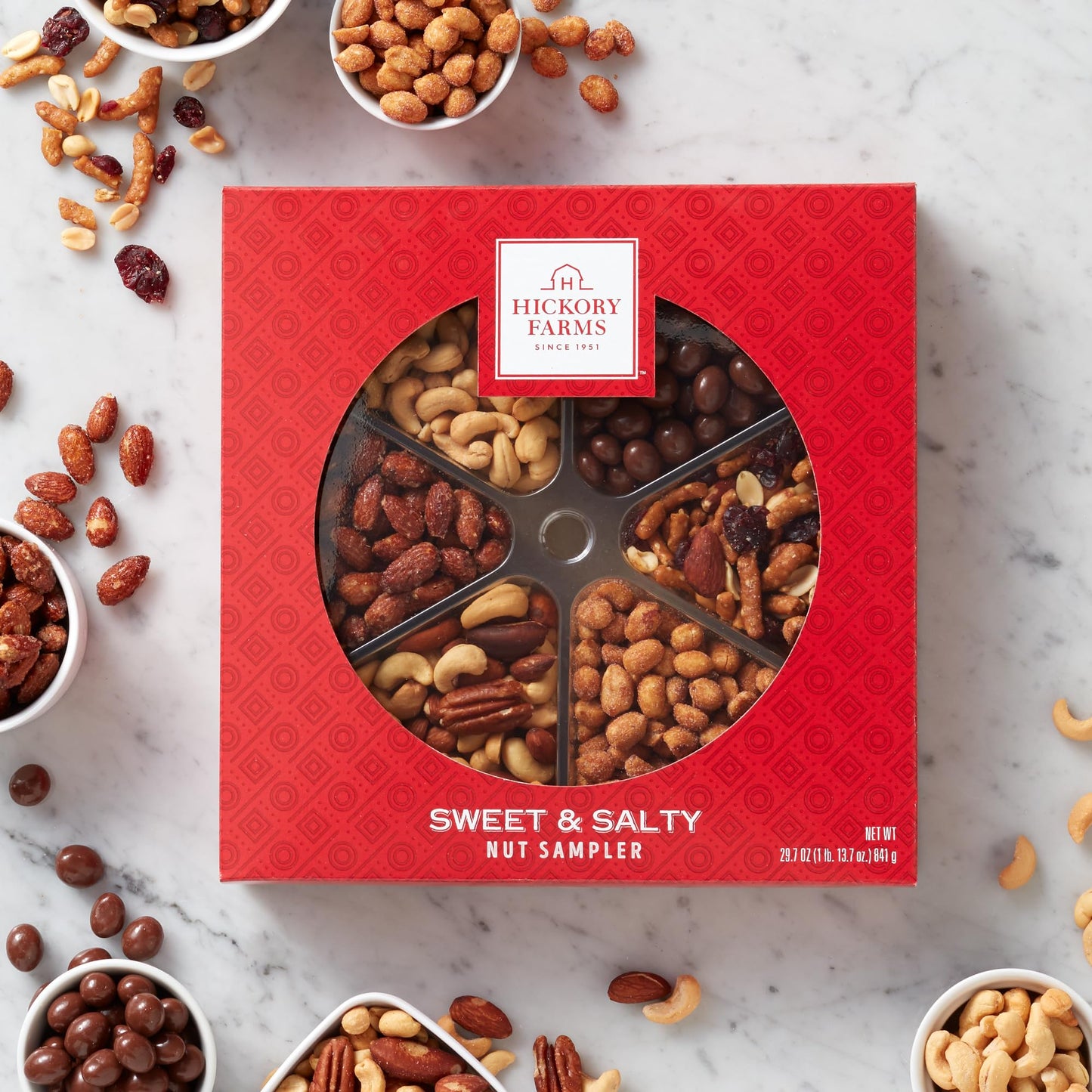 Hickory Farms Sweet & Salty Nuts Gift Box - Parties | Mother's Day | Father's Day | Holiday and Christmas Nut Mix, Holiday Gift Basket, Christmas, Great for Snacking, Housewarming, Food Care Package, Thank You