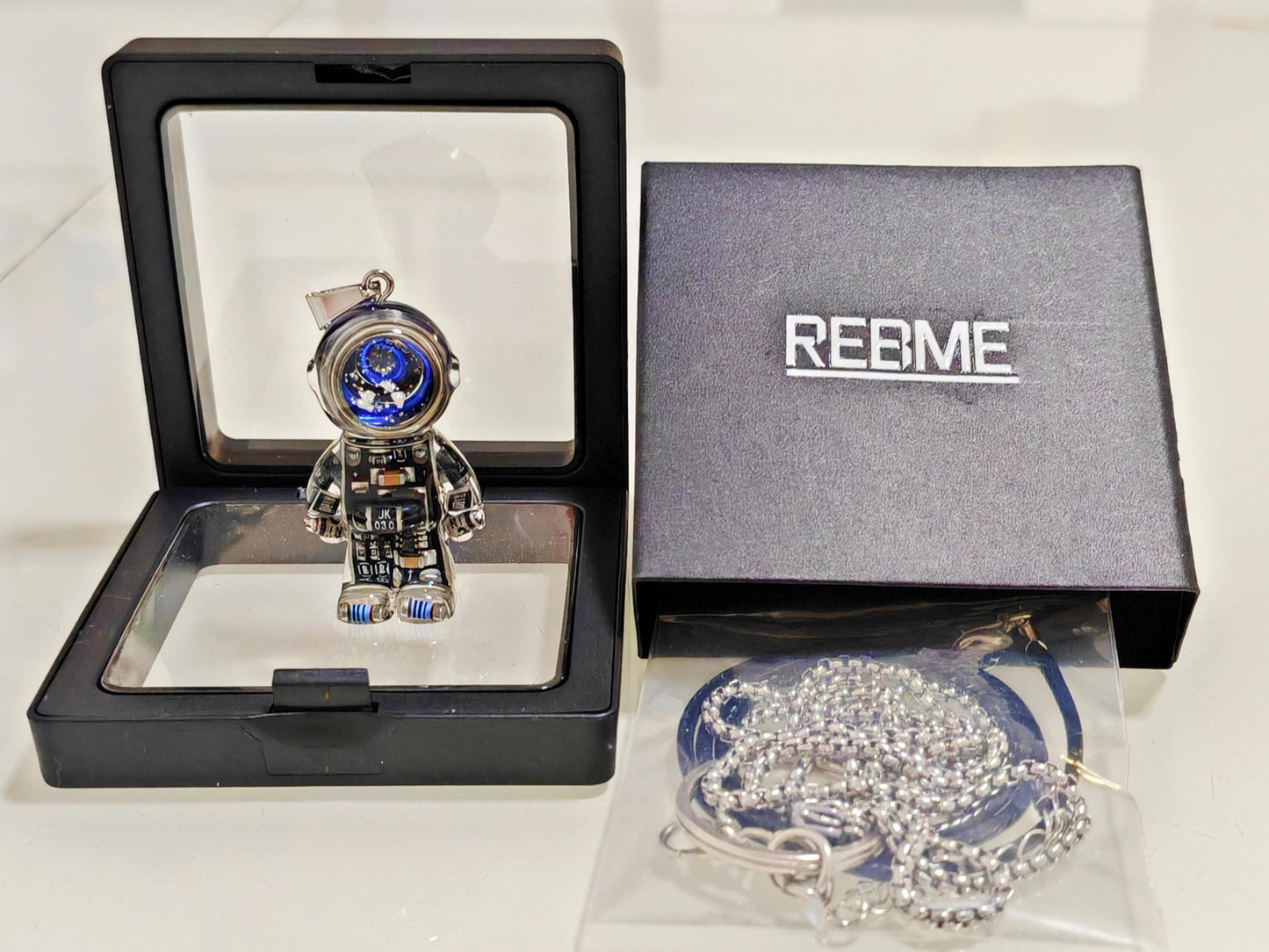 REBME Astronaut Pendant Necklace Unique steampunk Pendant Trendy and Cool Accessory as Necklace Keychain Bagcharm for Men and Women