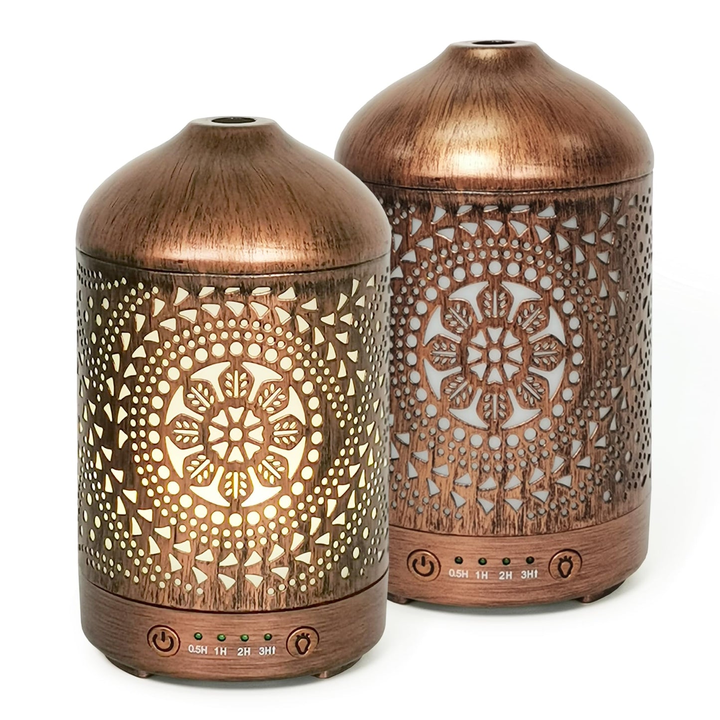 Earnest Living Essential Oil Diffuser Metal Diffuser 100 ml Timers Night Lights and Auto Off Function Home Office Humidifier Aromatherapy Diffusers for Essential Oils Gift