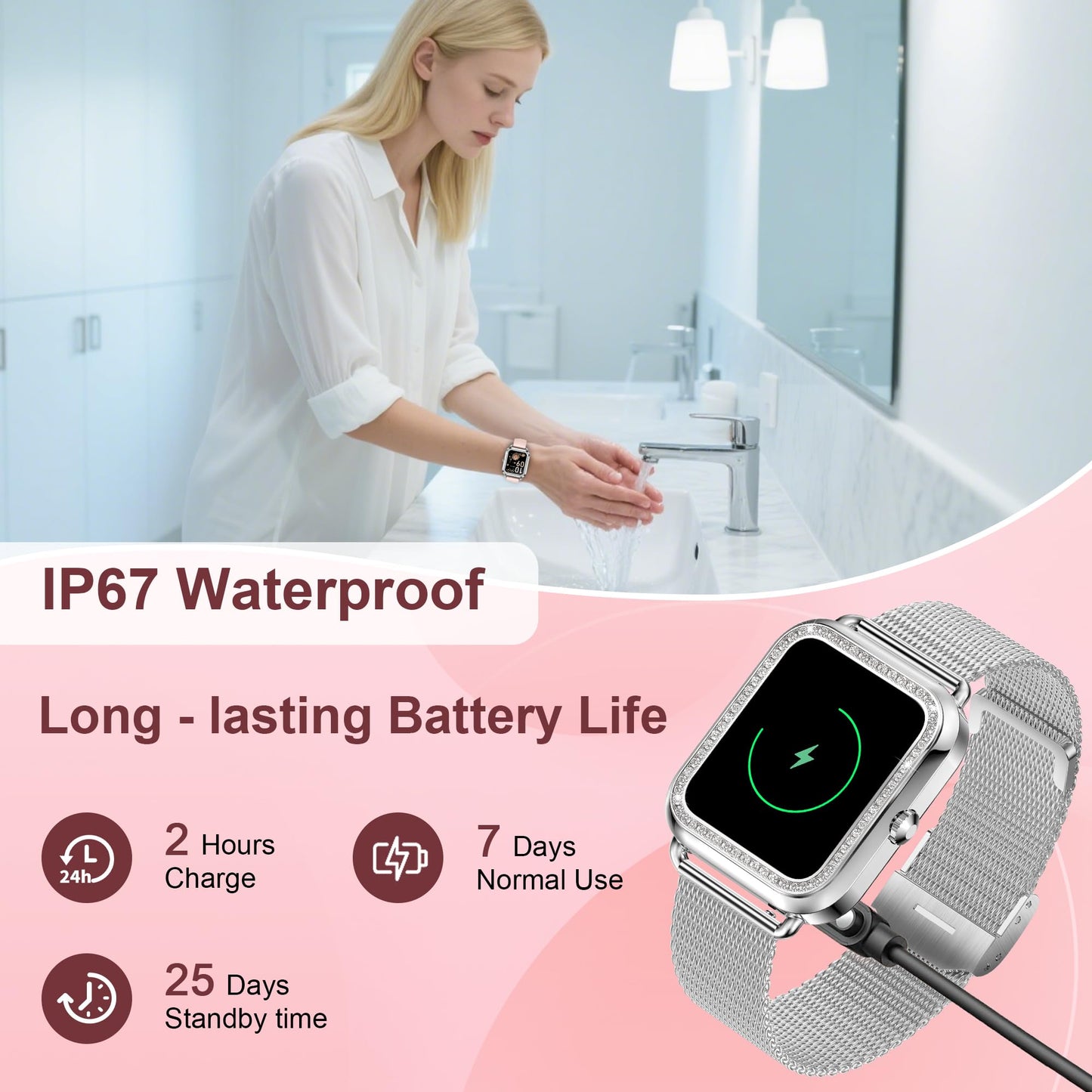 Smart Watch, Colesma 1.59" HD Smart Watches for Women, Answer/Make Call Fitness Tracker Watch for Android iPhone, Sleep/Heart Rate/SpO2/Blood Pressure Monitor, 180+ Dials, Waterproof Watches for Women