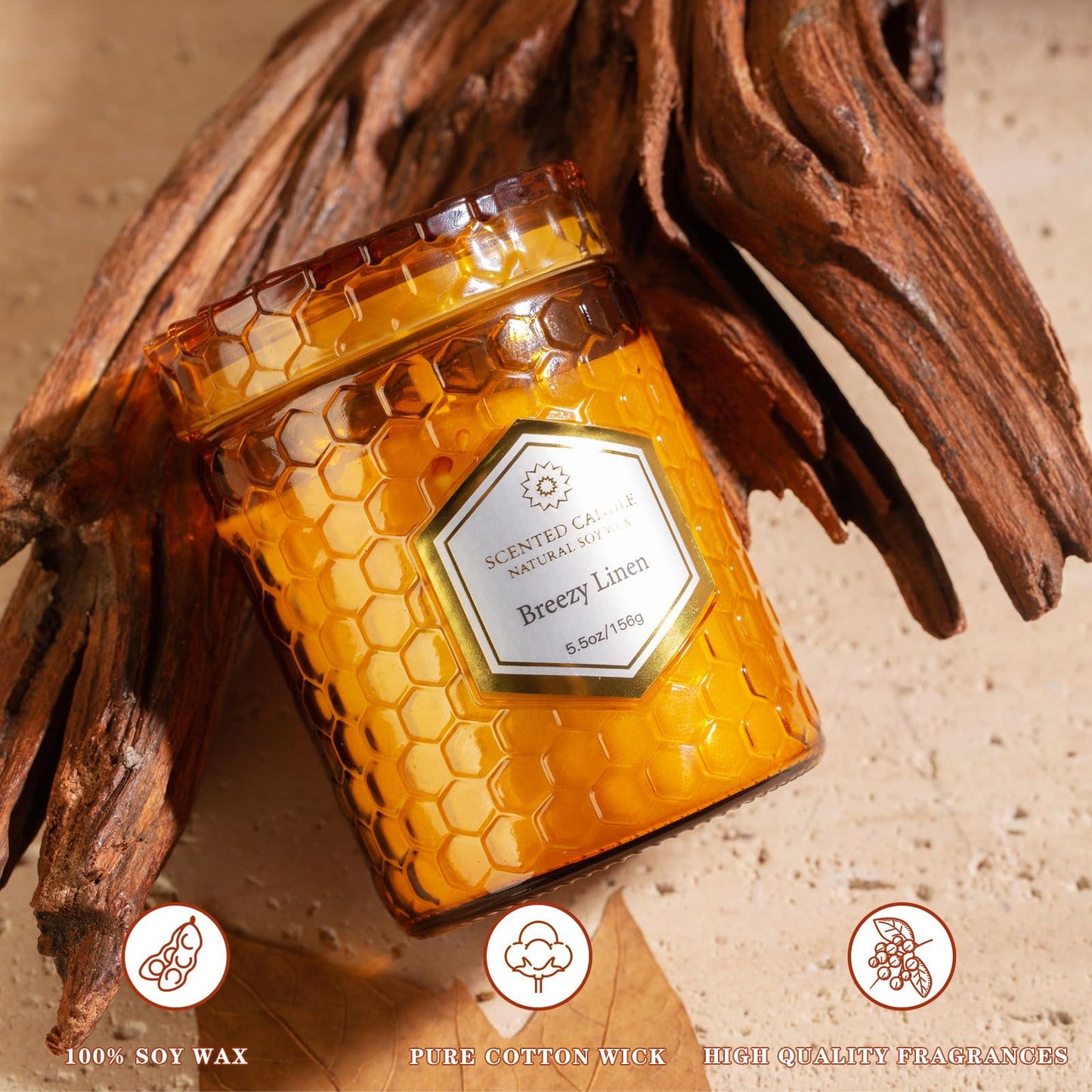6 Pack Natural Soy Wax Jar Candles for Home Scented, Aromatherapy Gifts Sets for Women, 33 oz 240 Hour Long Lasting Candles Gifts for Birthday | Valentine's Day | Amber Candles|