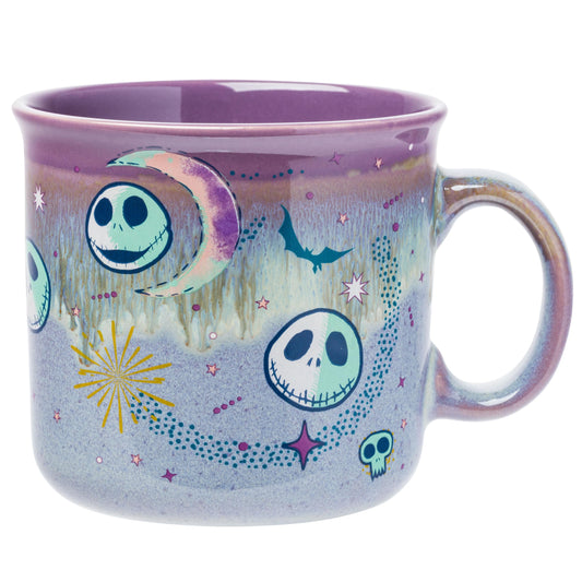 Silver Buffalo Disney Nightmare Before Christmas Jack Skellington Mystic Opulence Reactive Glaze Ceramic Camper Mug, 20 Ounces