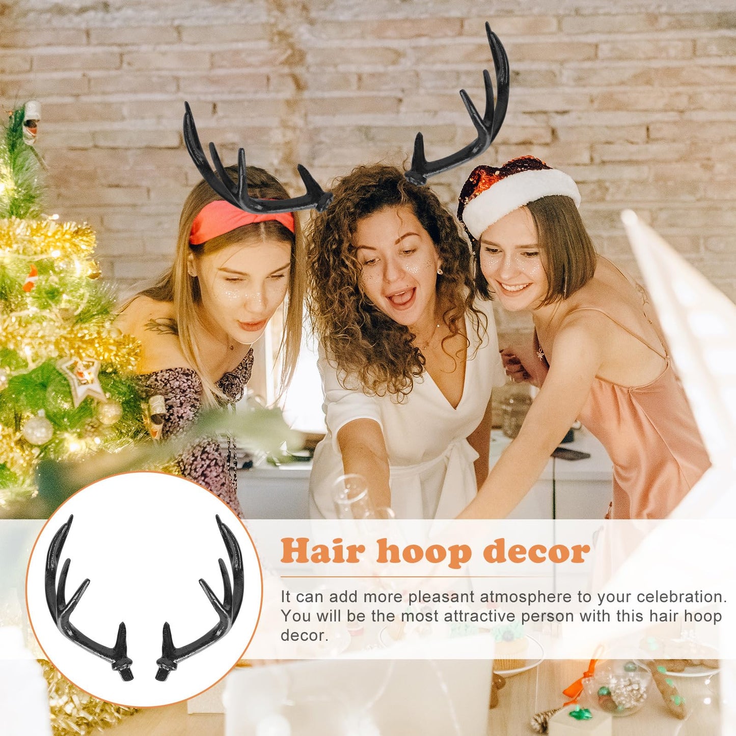 BESTOYARD Reindeer Antlers Headband - Halloween Elk Horns Deer Ears for DIY Projects, Cosplay, Costume Parties, and Holiday Decorations