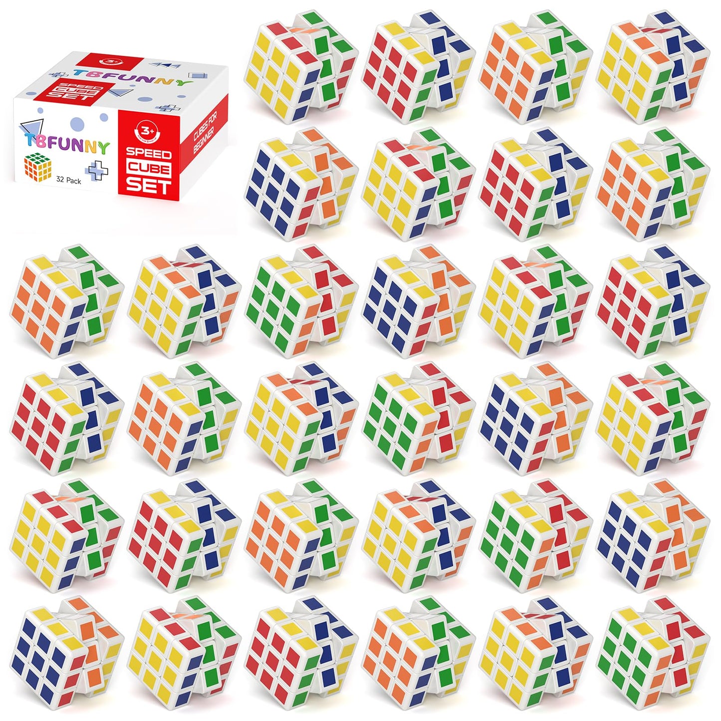 TBFUNNY 32 Pack Mini Cube Puzzle Party Favors for Kids, 1.18in 3x3x3 Magic Cube Toy for Student School Rewards Classroom Prize Goodie Bag Stuffers, Gift for Birthday Valentines Easter Christmas