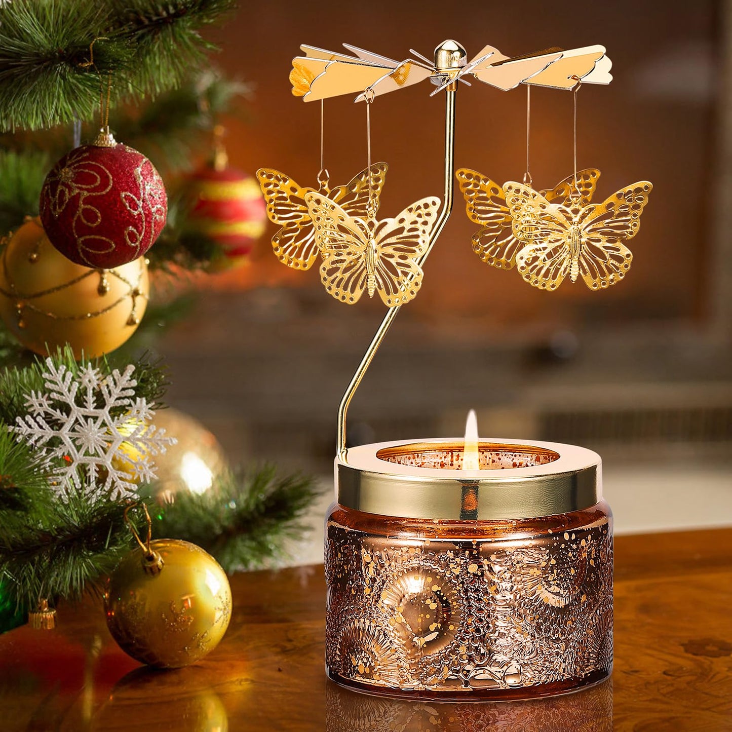 Butterfly Gifts for Women, Birthday Gifts for Mom Daughter Sister Wife, Unique Gift for Friend Women Rotatable Scented Candles Gift for Anniversary Christmas Mothers Day