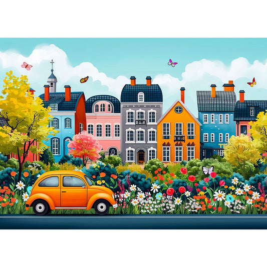 TangMosaic 1000 Piece Puzzle for Adults, Small Town Scenery Jigsaw Puzzle, Impossible Puzzles Game, Interlock Perfectly No Dust, Home Decoration Puzzle, Gift for Friends Parents Kids Couples