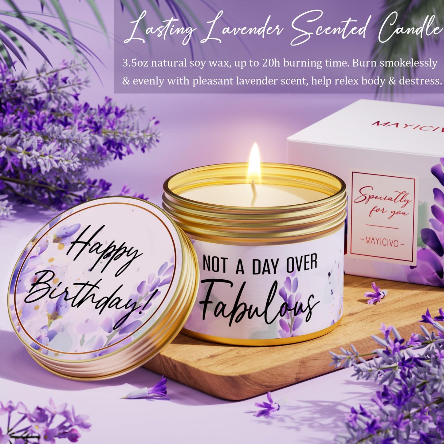 Birthday Gifts for Women Friendship, Unique Happy Birthday Gifts Basket for Mom Her Best Friend Sister Wife Girlfriend Coworker Teacher, Luxury Self Care Box Lavender Relaxing Spa Gifts Set w/ Blanket