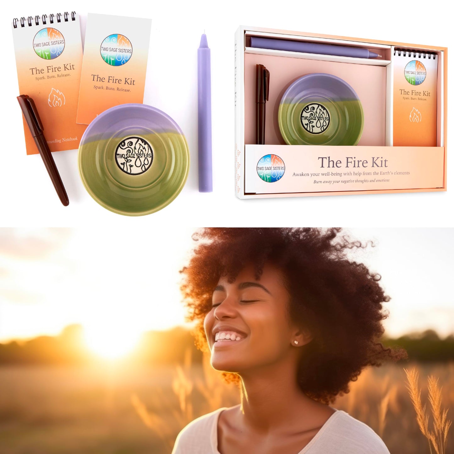 The Fire Kit – Make This a Summer of Self Care - Burn Negative Thoughts for Stress Relief and Healing - Care Kit By Two Sage Sisters