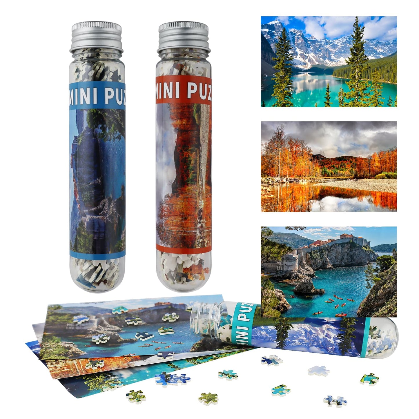 Small Jigsaw Puzzles for Adults Moraine Lake Mini Puzzles 150 Pieces Small Puzzles Micro Tiny Piece Challenging Difficult Travel Puzzle Games Toys Gifts 6 x 4 inch 3 Packs