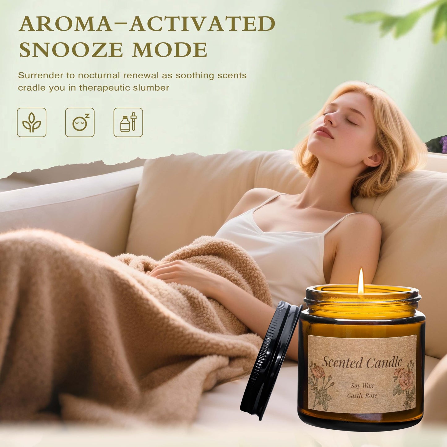 Rancco 3 Packs Scented Candles Set, Soy Candle for Home Scented, Floral Aromatherapy Jar Candles for Women & Men Ideal Gift for Birthdays, Anniversaries, Graduations(Vanilla Lavender Rose)