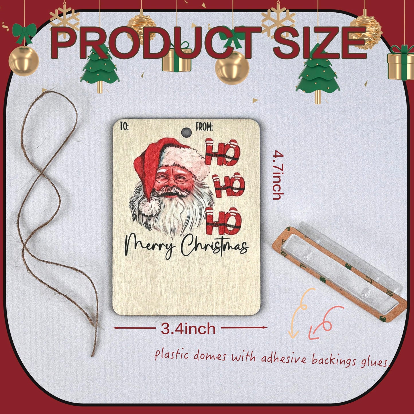 Handmade Wooden Money Clip Happy Santa Christmas Money Dispenser with Blessing (7 Style Mix)