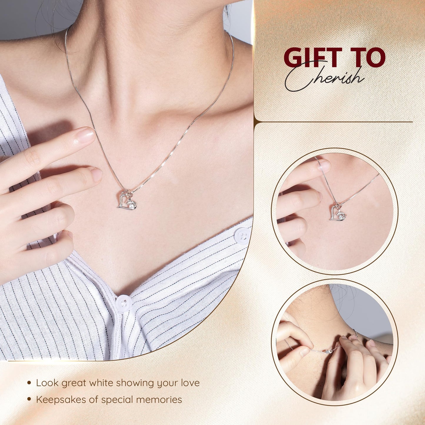 Soulmate Gift Necklace From Fiance, "You Are My Life, My Love, And My Best Friend" Necklace, Wife Gift, Christmas Birthday Gift For Girlfriend with Luxury Gift Box and Meaning Message Card (Heart Love with LED Box, You Are Special To Me)